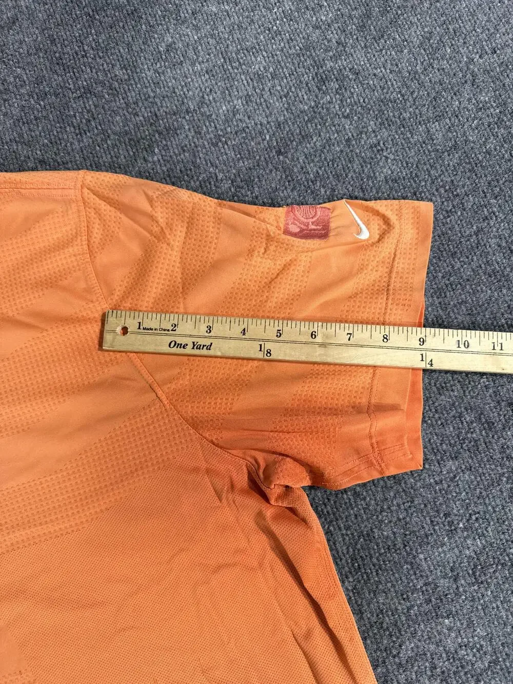 Nike Polo Shirt Mens 2XL Orange Mesh Solid Short Sleeve Golf Performance Top